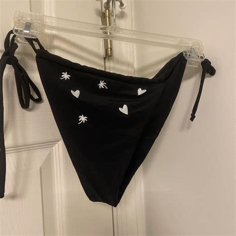 The Tropical Society Black And White Side Tie Bikini Depop