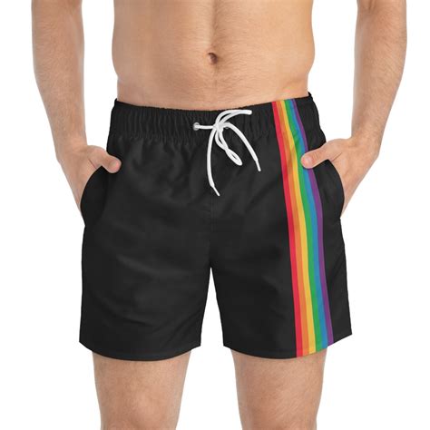 Pride Rainbow Shorts Rainbow Gay Pride Flag Swim Trunks Rainbow Shorts LGBT Queer Pride