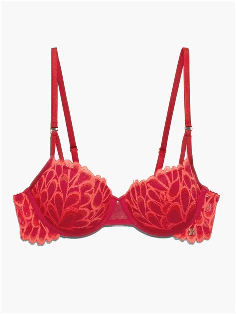 Savage Not Sorry Lightly Lined Lace Balconette Bra In Pink Red