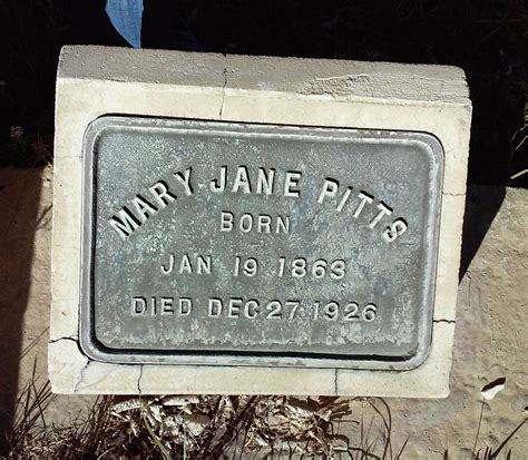 Mary Jane Mangum Pitts 1863 1926 Memorial Find A Grave