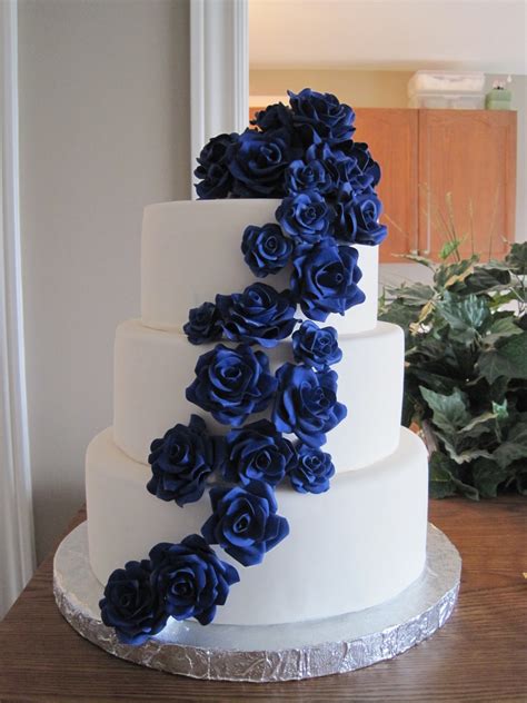 Cascading Sugar Roses Wedding Cake