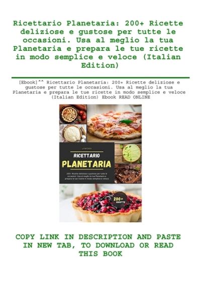 Ebook Ricettario Planetaria 200 Ricette Deliziose E Gustose Per