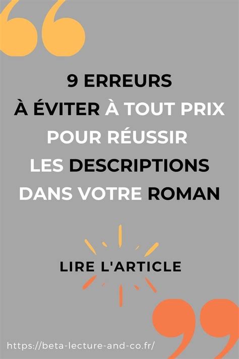 Auteurs 9 erreurs à éviter à tout prix pour réussir les descriptions