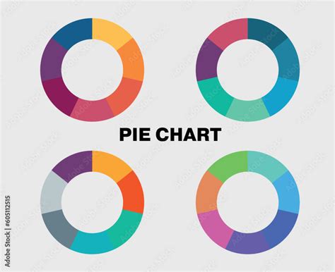 Colorful 4-set pie chart percentage graph design, Infographic Vector 3d ...