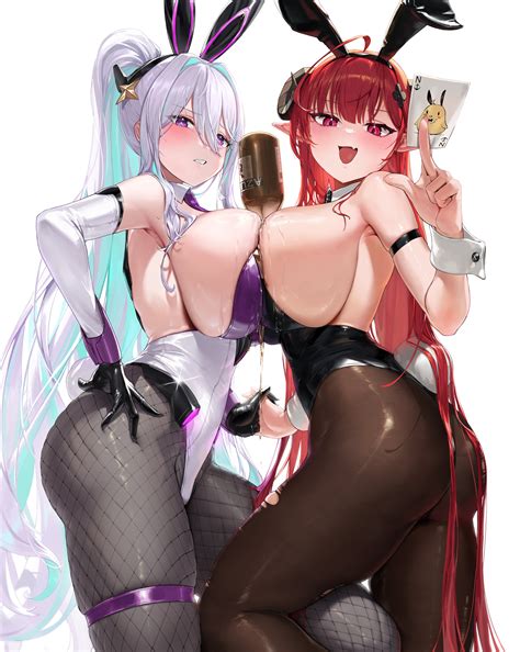 Rule 34 2girls Azur Lane Breast To Breast Breasts Bunny Ears Bunny Girl Bunnysuit Chochomi