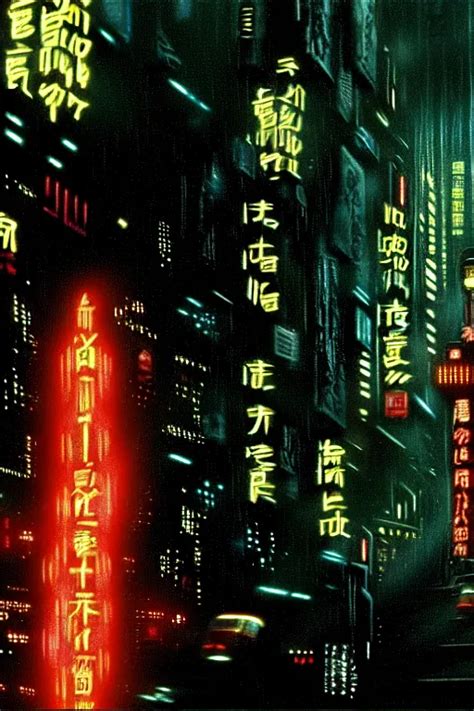 Long Shot From The Film Blade Runner Style Of Yoshii Stable