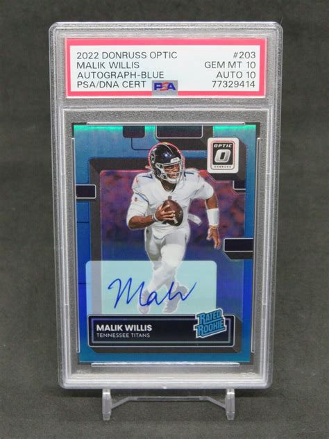 Malik Willis Optic Rated Rookie Autographs Blue Price