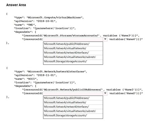 HOTSPOT You Play To Deploy An Azure Virtual Machine Named VM1 By