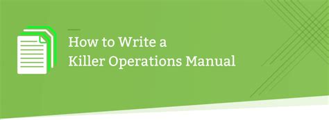 How To Write A Killer Operations Manual In 5 Easy Parts