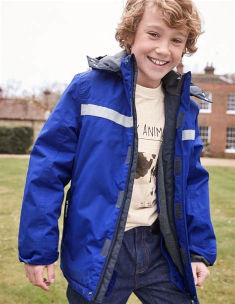 All Weather Jacket In Winter Blue By Mini Boden Boys Winter Coats