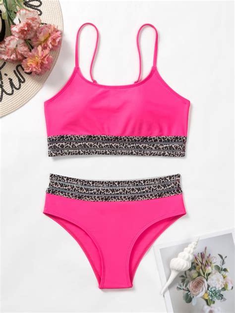 Leopard Mesh Tape Bikini Swimsuit Lynks Shop