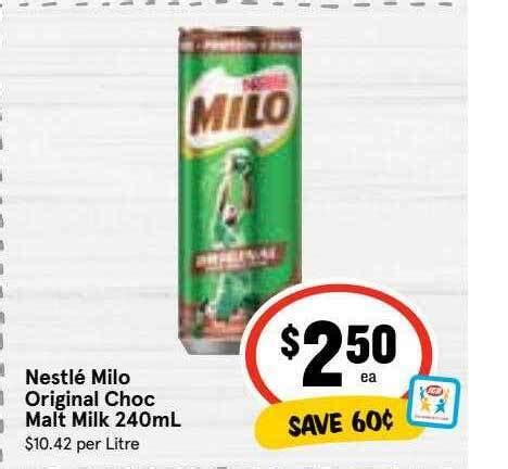 Nestl Milo Original Choc Malt Milk Ml Offer At Ritchies