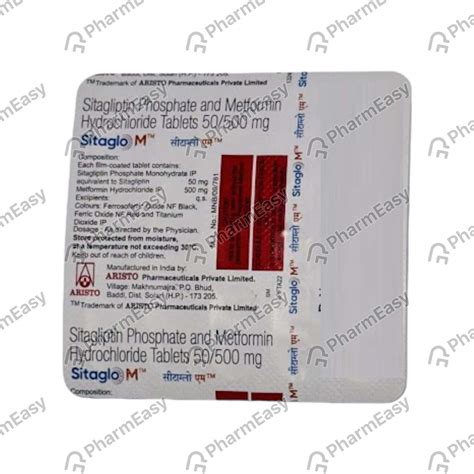 Sitaglo M 50 500mg Strip Of 15 Tablets Uses Side Effects Price