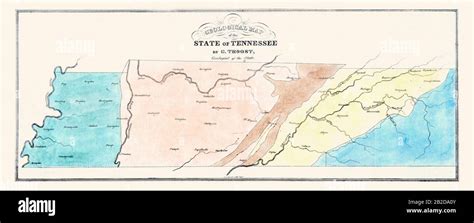 Geological Map Of The State Of Tennessee Stock Photo Alamy