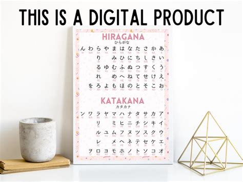 Japanese Hiragana And Katakana Chart Pink Kawaii Design Digital