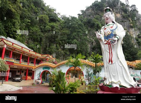 Lady Of The Lily Sculpture At Ling Sen Tong Temple Near Ipoh Malaysia