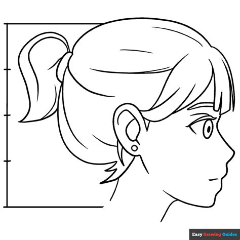 Anime Head And Face In Side View Coloring Page Easy Drawing Guides