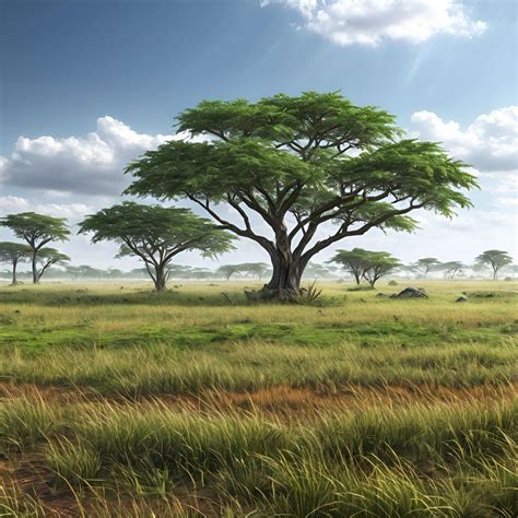 african savanna landscape  acacia trees   ai scribbles