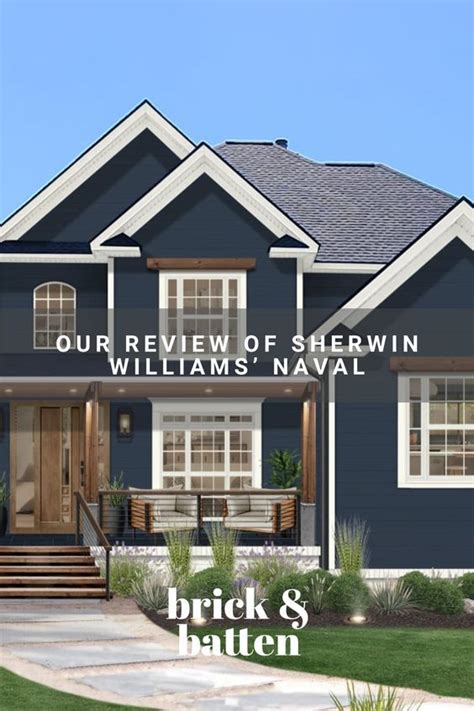 Our Review Of Sherwin Williams Naval Brick Batten House Exterior