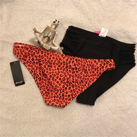 Nasty Gal Swim Nwt Nasty Gal Orange Leopard High Leg Bikini Brief