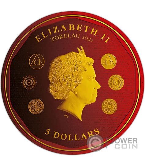 VIVAT HUMANITAS Red Gilded 1 Oz Moneda Plata 5 Tokelau 2022