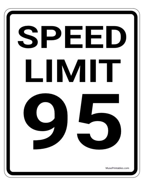 Printable 95 Mph Speed Limit Sign