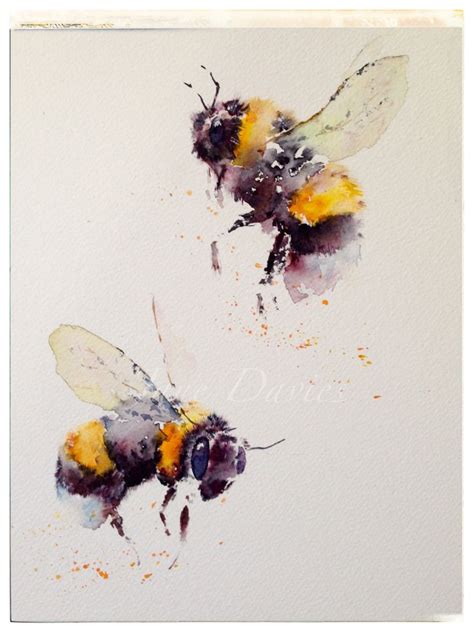 Bees Painting By Watercolour Artist Jane Davies Available As A Limited