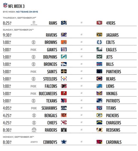 Nfl 2017 Schedule Regular Season Week 3