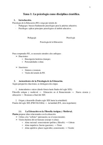 Tema 1 Psicologia De La Educacion Pdf