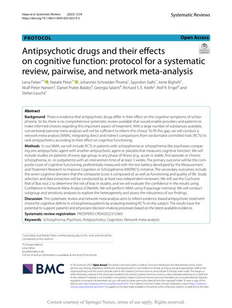 Pdf Antipsychotic Drugs And Their Effects On Cognitive Function