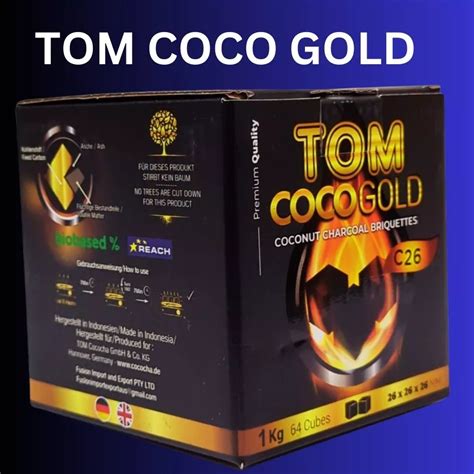 TOM COCO GOLD Hookah Shisha Charcoal C26 1KG BOX