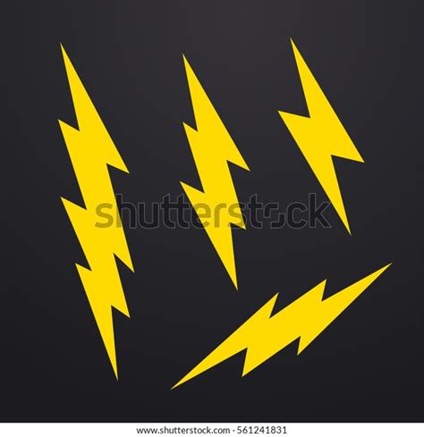 Lightning Bolt Icons Set Thunderbolt Vector Stock Vector Royalty Free