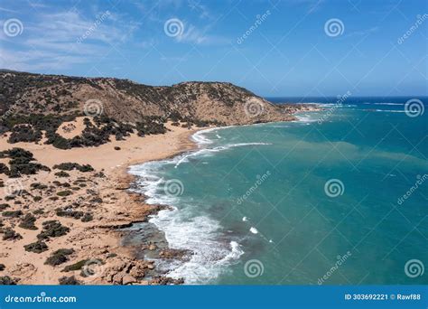 Crete Greece Gavdos Island Aerial Drone View Of Beach Wild Landscape Sea Blue Sky Nature