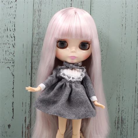 Icy Dbs Blyth Boneca Bjd Cinza Rosa Cabelo Brilhante Rosto Corpo