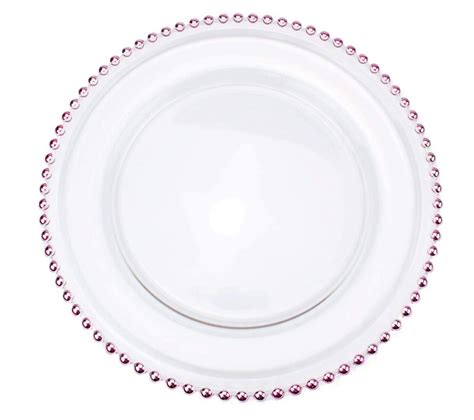 Glass Charger Plate With Beaded Rim Set Of 4 Mslovely