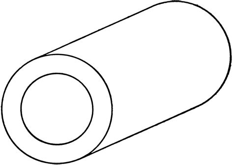 Oblique View Of Hollow Cylinder Clipart Etc