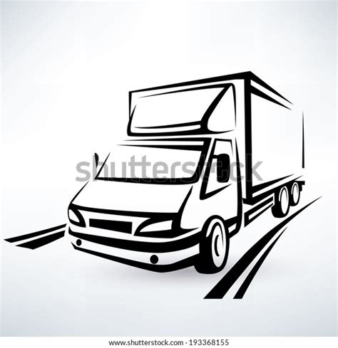 Mini Van Outlined Sketch Isolated Vector Stock Vector Royalty Free