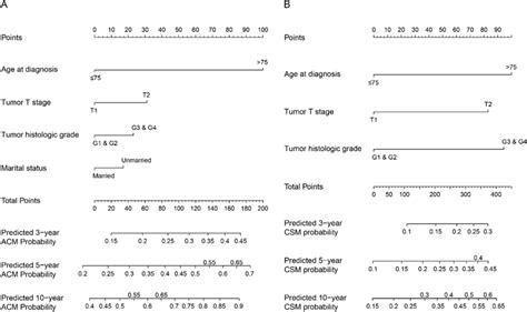 The Nomogram For Predicting The And Year Os A And Css B