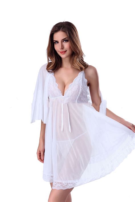 Women S Sexy Mesh Sheer Lingerie Babydoll Deep V Neck Chemise Halter