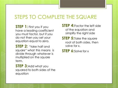 Completing the square