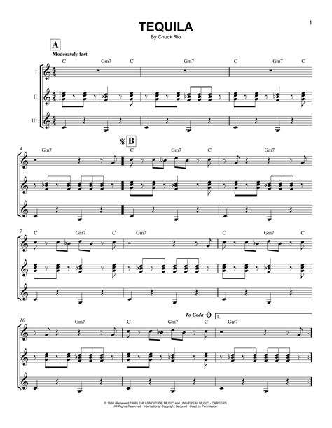 The Champs - Tequila sheet music