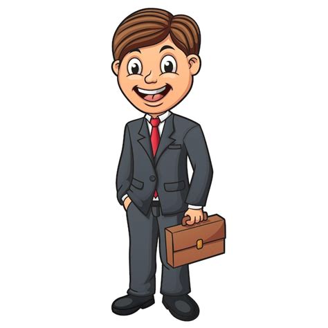 Premium Vector Businessman Standing While Carrying A Briefcase Clip