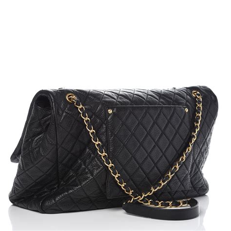 Chanel Calfskin Quilted Xxl Travel Flap Bag Black 320467