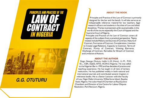 Principles And Practice Of Law Of Contract In Nigeria Legalnaija