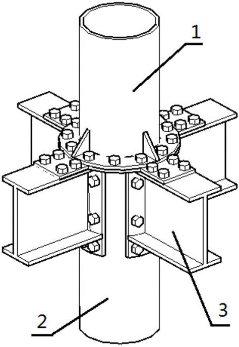 一种圆钢管混凝土柱与H型钢梁的装配节点的制作方法 2