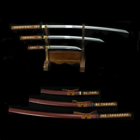 Handmade Japanese Samurai Sword Set Katana Wakizashi Tanto – Wicked Swords