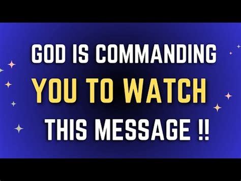 God Is Commanding You To Watch This Message YouTube