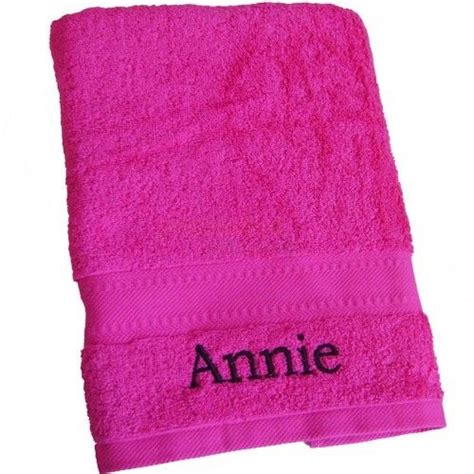 Personalised Bright Pink Bath Towel From Personalised Gifts Shop Only