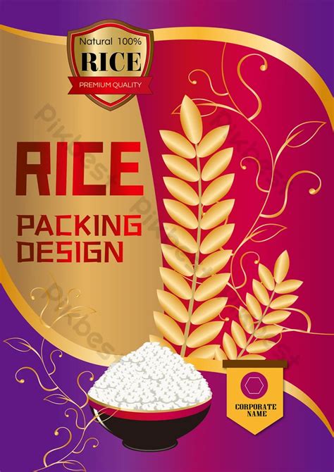 Rice Food Logo Packaging Poster Template | AI Free Download - Pikbest