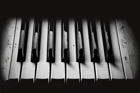 Teclas De Piano En Blanco Y Negro Capturadas Desde Arriba Como Una